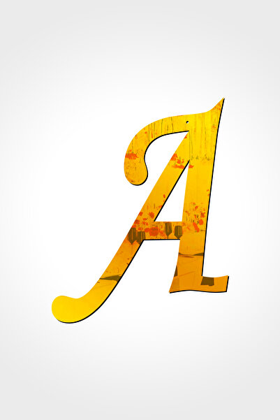 AHWART Söz, Nişan Kına Gold Pleksi  Baş Harf Gold Baş Harf / A Harfi - 30 cm