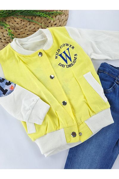 Butik Girls - Lycra Jeans Set, 2 Thread Rasterless Seasonal Vest and T-Shirt Set