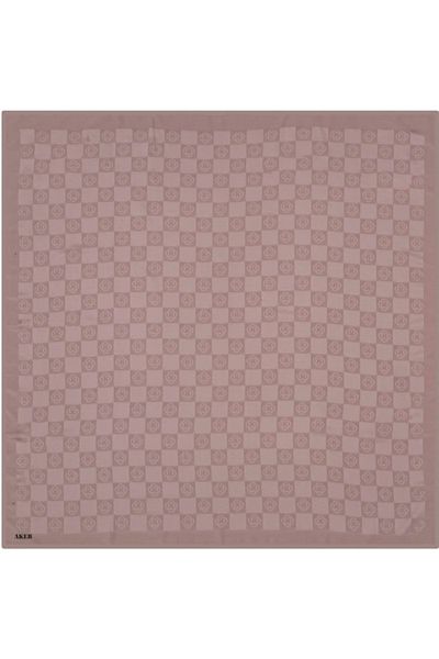 Aker Eșarfă Monogram Checker - Pudra 991
