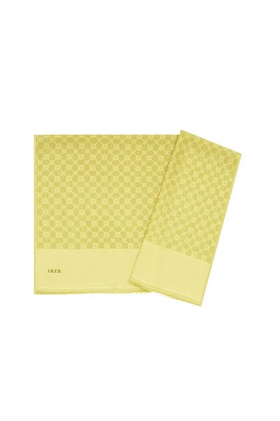 Aker Elegance Monogram Shawl - Yellow 961