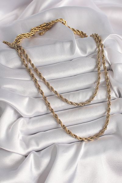 Store 316L Steel Gold Color Twist Chain Women's Necklace