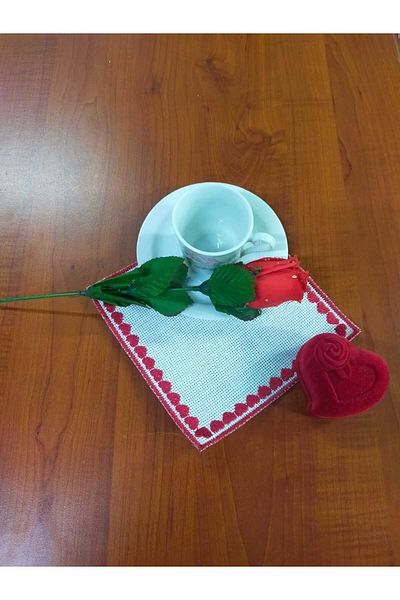 NAKIŞ ATÖLYESİ 6 Pieces of Heart Row Pecetem Etemi̇n Processable Cocktail Coffee and Pecete