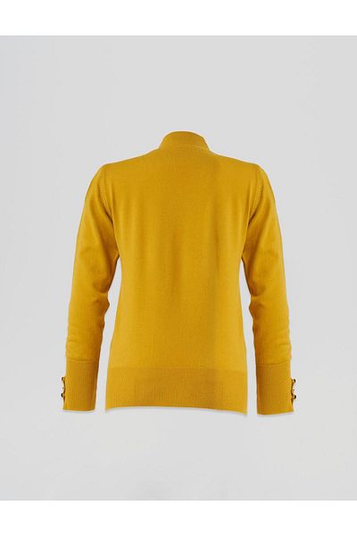 Kayra Yellow Basic Knitwear Sweater