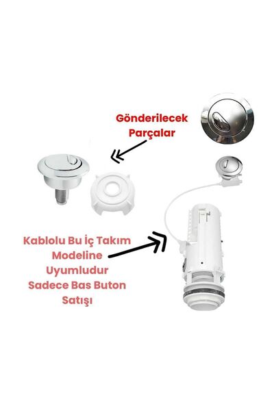 Eca Klozet Rezervuar İç Takım Basma Buton Düğmesi