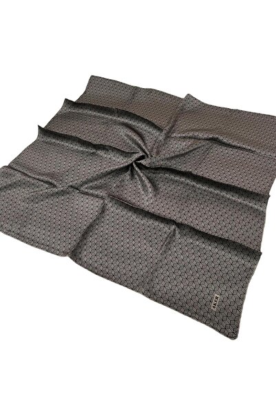 Aker İpek Eşarp - 8911701-332 Vizon Siyah Sura