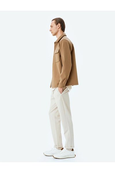 Koton Viscose Blended Pocket Detailed Folded Leg Waist Lace up Trousers