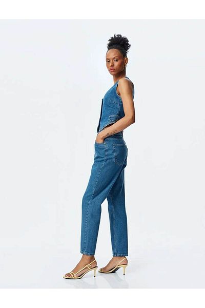Koton High Waist Regular Fit Indigo Women's Jeans Pants 5Sal40126Md