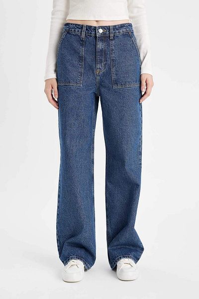 DeFacto Navy Blue Women's Jean Pants C7326Ax/Nm34