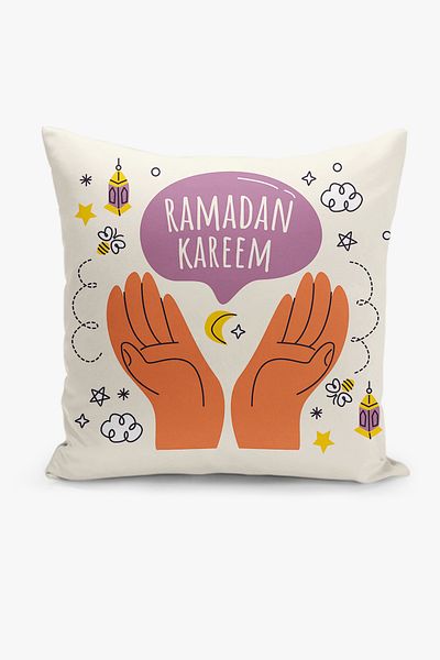Filamente Ramadan Patterned Double Sided Digital Printed Throw Pillow Cover - Ramadan