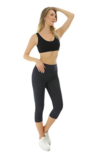 Almila Thick Belt (LYCRAL) High Waist Capri Women's Leggings 2043