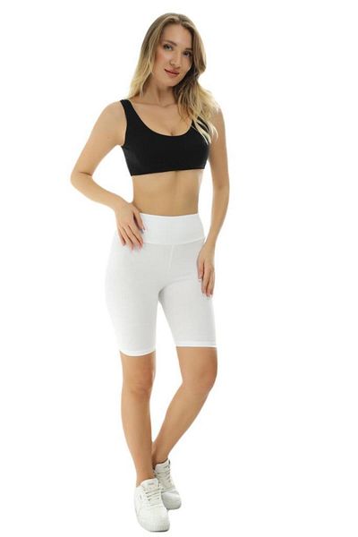 Almila Pantaloni scurti din lycra cu talie înaltă, cu talie groasă, jambiere pentru femei - 2044