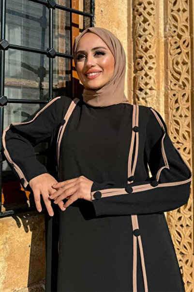 Bym Fashion Button Detailed Dress 3919 Black