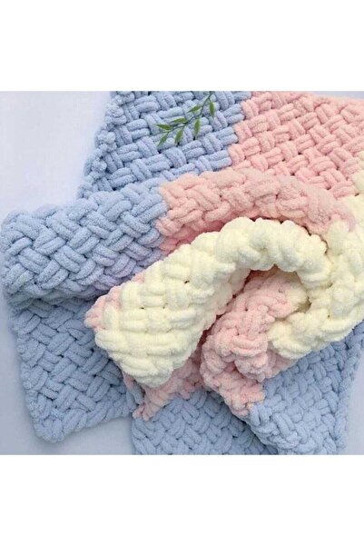 SMYY El Örgüsü Yumuşacık Renkli Puffy Bebek Çocuk Battaniyesi