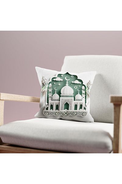 Filamente Husă de pernă cu model Ramadan, imprimată digitală pe două fețe - Ramadan
