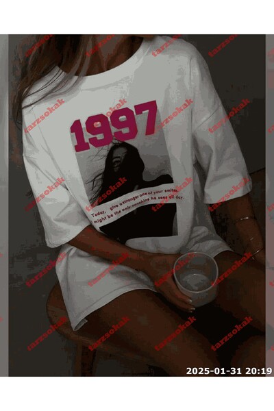 TIMESWASTINGIRL Σλόγκαν Ουνισέξ Μπλουζάκι Oversize με Γραφή TWGWBR65