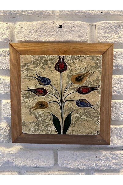 woodhomeworks Solid Framed Natural Stone Marble Table Board 26X26 cm