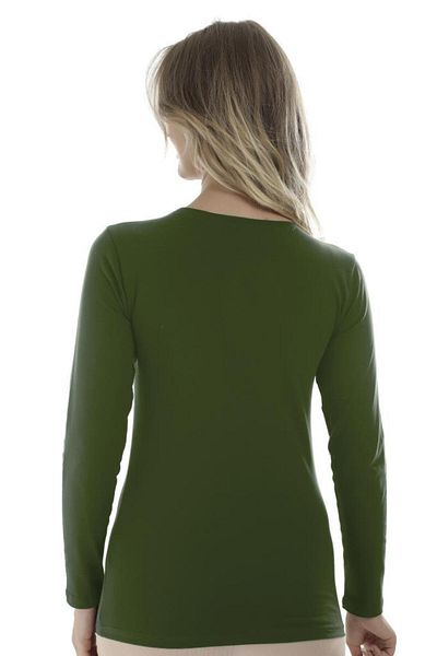 Almila Body Slim Fit pentru femei - Mânecă lungă, decolteu, bumbac 2040