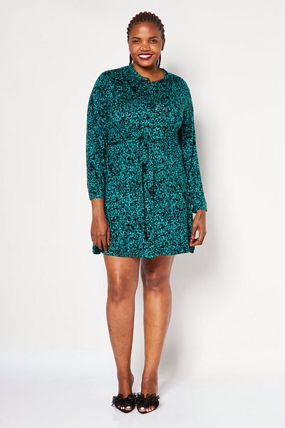 French Connection Women Allover Print Mini Dress, Green
