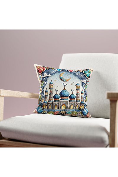 Filamente Husă de pernă cu model Ramadan, imprimată digitală pe două fețe - Ramadan