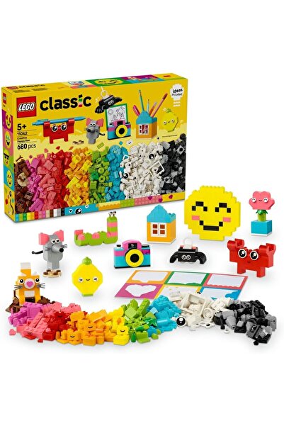 LEGO صندوق السعادة الكلاسيكي الإبداعي، قطع بناء ملونة متنوعة للعب الإبداعي، أ...