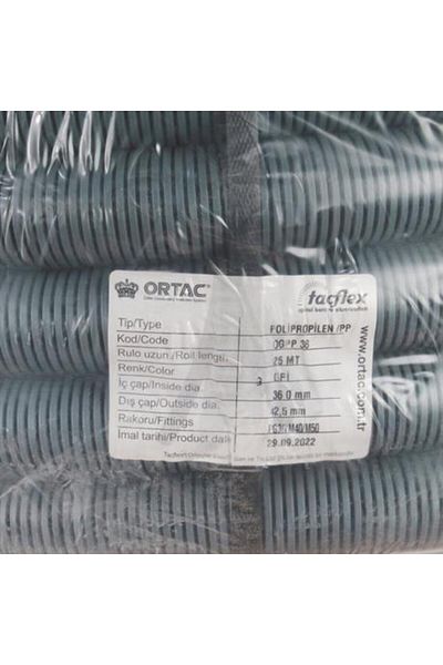 ORTAÇ Pg-36 Ogpp-36 أنبوب حلزوني رمادي من مادة البولي بروبيلين