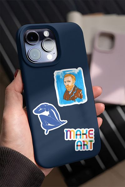 AR Sticker Σετ αυτοκόλλητων φορητών υπολογιστών και tablet με θέμα την τέχνη - 4 τεμάχια