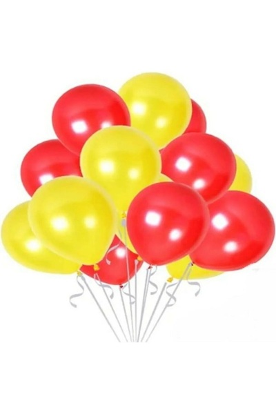 RÖNESANS PARTİ مجموعة بالونات صفراء حمراء 20 قطعة