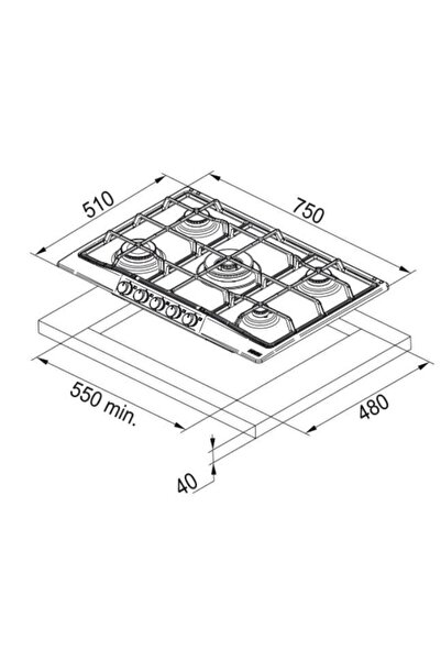 Franke Fch 755 4g Tc Mb C Matt Black Ocak