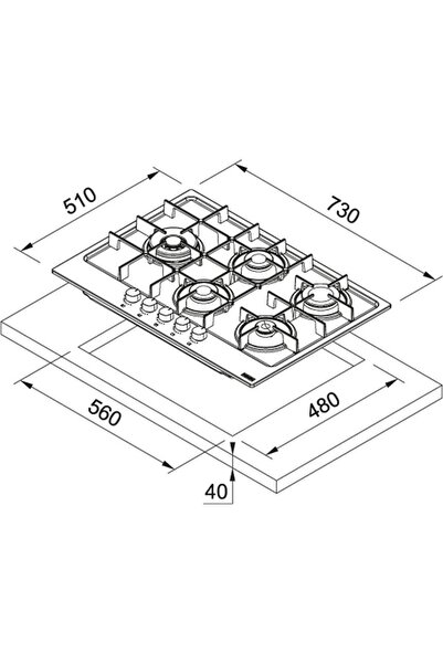 Franke Gazlı Ocak Maris Fhma 755 4g Dcl Oy C Oyster