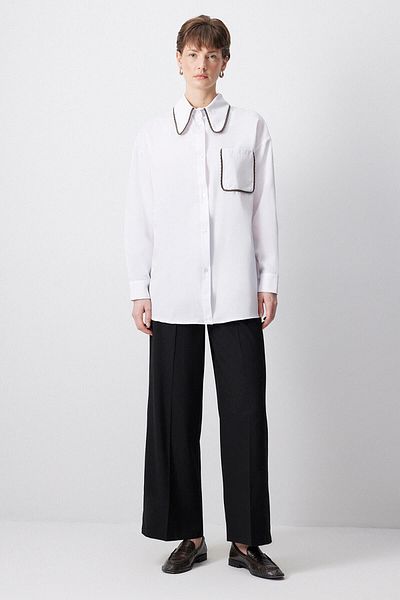 Touché Privé Satin Shirt with Large Detail