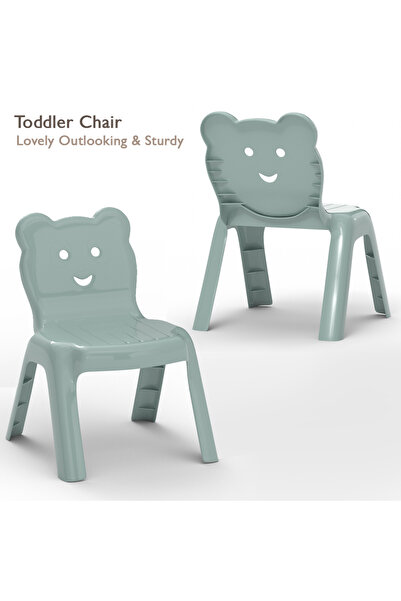 Mahmayi CH01 Ergonomic Child Desk(80X50) Light Grey with 4 X CHC1 Child Plastic Chair Combo