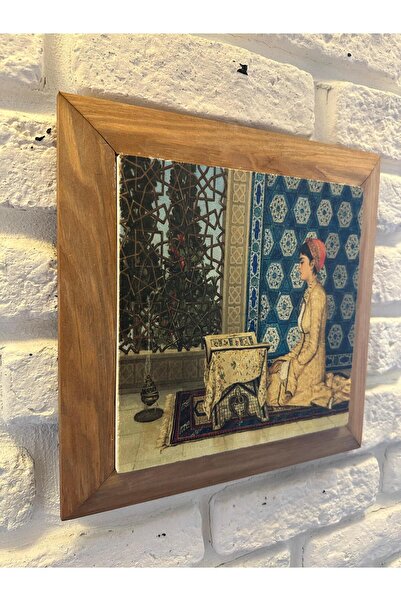 woodhomeworks Solid Framed Natural Stone Marble Table Board 26X26 cm