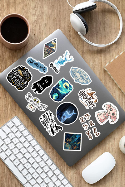 AR Sticker مجموعة ملصقات للكمبيوتر المحمول والكمبيوتر اللوحي تحت عنوان هاري بوتر مكونة من 5 قطع