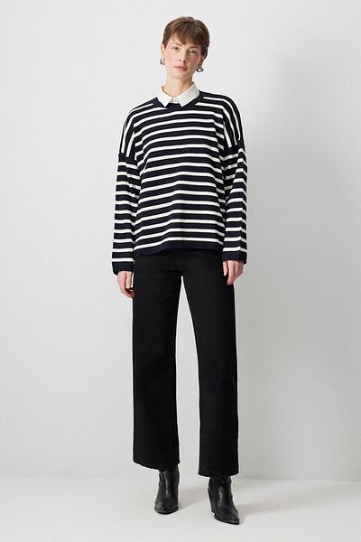 Touché Privé Çi̇Zgi̇Li̇ Oversi̇Ze Tri̇Ko Sweatshirt