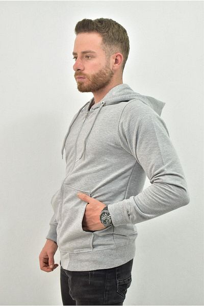 ZIDAN Men's Zippered Hoodie with Kangaroo Pocket – Made in Turkey