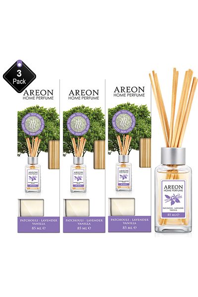 Areon Pack Of 3 Areon Home Perfumes 85 ml  Patchouli, Lavender & Vanilla