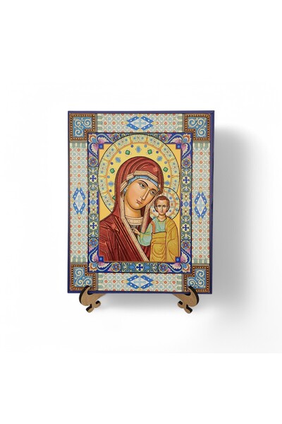 Hedea Süslemeli Meryem Ana İkona Kadife Kutu