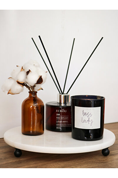 FARALYAHOME Mermer 25 Cm Boncuk Siyah Ayaklı Yuvarlak Sunum Tepsisi Beyaz