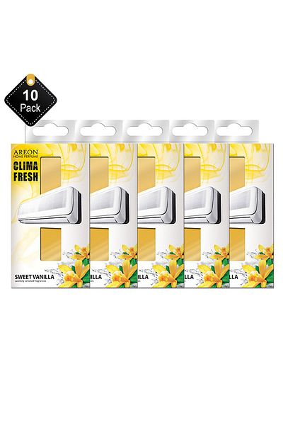 Areon Pack Of 10 Areon Clima Air Conditioners Fresheners Sweet Vanilla