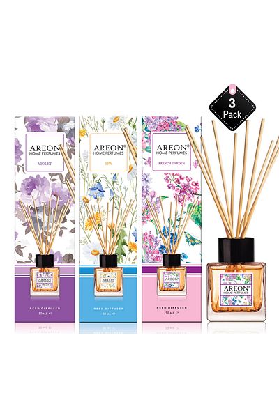 Areon Pack of 3 Areon  Home Perfumes 50 ml collection(French -Spa - Violet)
