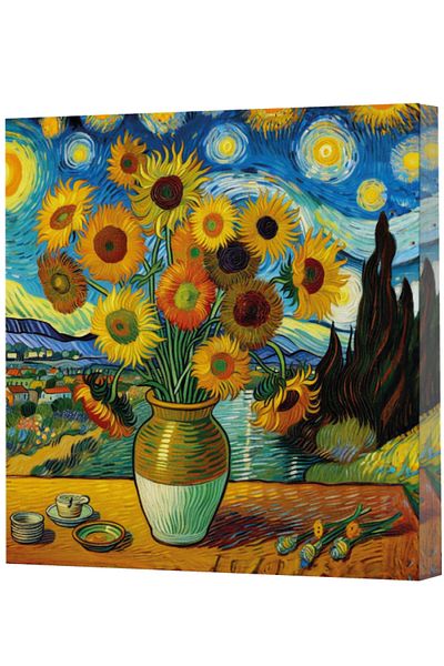 Dokuz Yayınları دفتر ملاحظات Vivago Art Van Gogh 10 Months Flowers غير المبطن (15X15-160 صفحة)