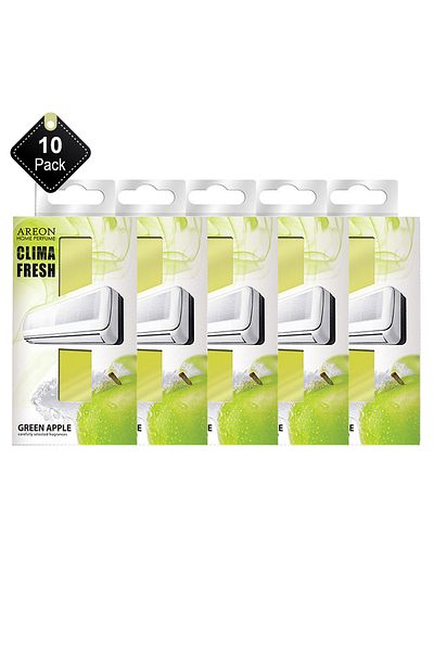 Areon Pack Of 10 Areon Clima Air Conditioners Fresheners Green Apple