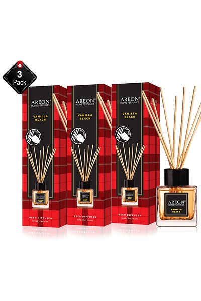 Areon Pack Of 3 Areon Home Perfumes 50 ml Tartan Vanilla Black