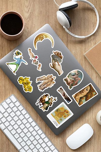 AR Sticker Σετ με 9 αυτοκόλλητα για φορητό υπολογιστή με θέμα την τέχνη τέχνης