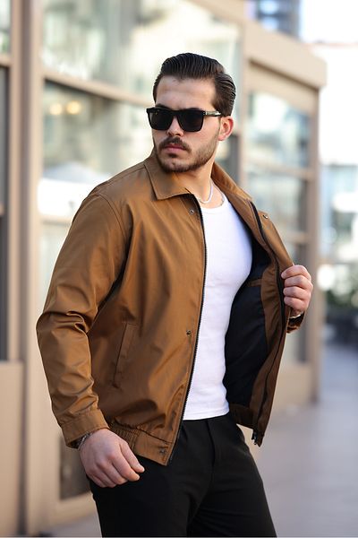 Mero Life Ανδρικό ταν αδιάβροχο και αντιανεμικό oversize casual κομμένο εποχιακό παλτό με ελαστική επένδυση στη μέση