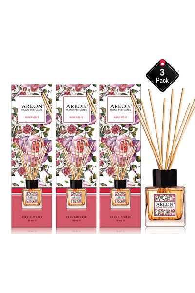 Areon Pack Of 3 Areon Home Perfumes 50 ml Garden Rose Valley