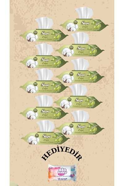 Sleepy Sensitive Olive Oil Wet Towels 10 Pack of 90