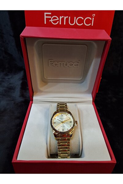 Ferrucci FERRUCCİ FC 14068M.04 TAŞLI GOLD RENGİ ÇELİK KADIN KOL SAATİ