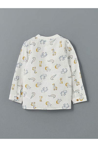LC Waikiki Judge Collar Printed Baby Boy Shirt