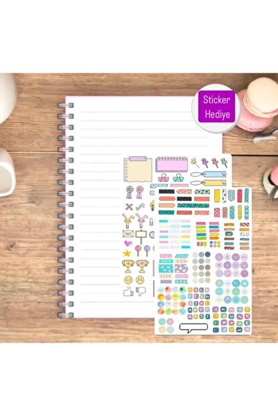 Panda 160 Sheets Lined Spiral Sticker Notebook - Concept School Notebook